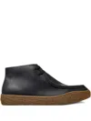 Camper Peu Terreno Leather Lace-up Desert Boots In Black