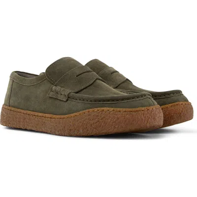 Camper Peu Terreno Leather Moccasin In Green