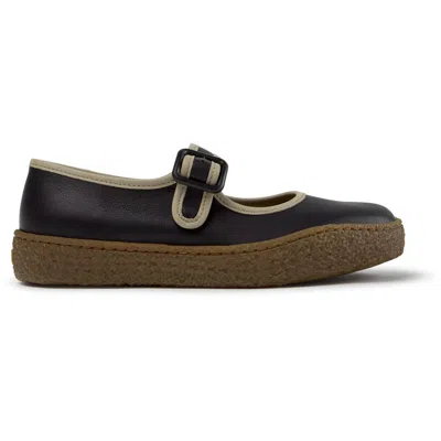 Camper Peu Terreno Buckle-fastening Ballet Flats In Brown