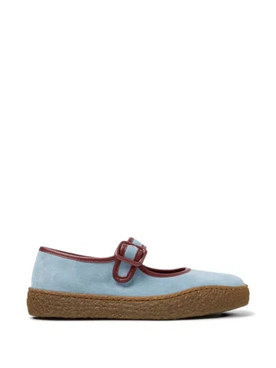 Camper Peu Terreno Suede Ballet Flats In Blue