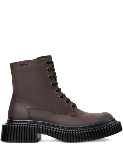 Camper Pix Berlin Lace-up Boots In Brown