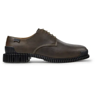 Camper Pix Leather Derby Shoes In Brown