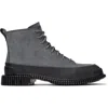 Camper Pix Lace-up Combat Boots In Gray