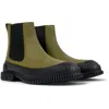 Camper Pix Leather Ankle Bootes In Green,black