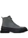 Camper Pix Lace-up Biker Boots In Gray