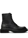 Camper Pix Lace-up Chunky-sole Biker Boots In Black