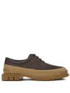 Camper Pix Contrasting-sole Lace-up Shoes In Brown