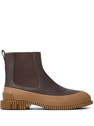 Camper Pix Leather Chelsea Boots In Bunt
