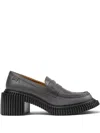 Camper Pix London Penny Leather Loafers In Gray