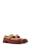 Camper Pix Mary Jane Flat In Beige Multi