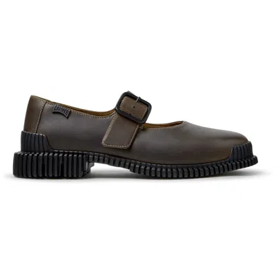 Camper Pix Buckle-fastening Leather Ballet Flats In Brown