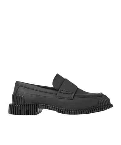 CAMPER PIX RIBBED-DETAILING LEATHER-SOLE LOAFERS