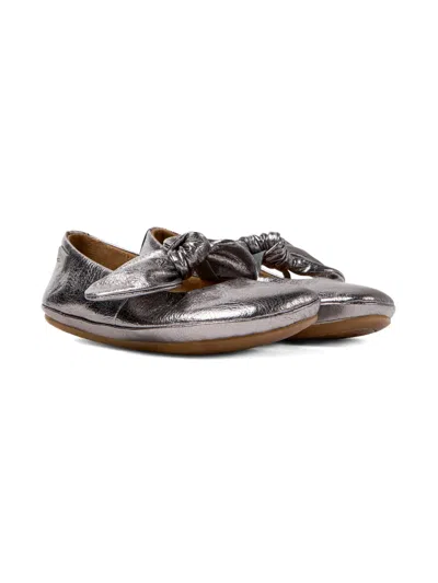 CAMPER RIGHT BOW-EMBELLISHED LEATHER BALLERINAS