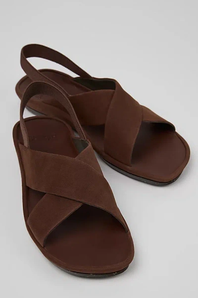 Camper Right Isla Leather X-strap Sandal In Brown, Women's At Urban Outfitters