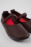 Camper Right Leather Ballet Flat In Burgundy, Women's At Urban Outfitters