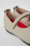 Camper Right Nina Leather Ballelrina Shoes In Light Pastel Grey