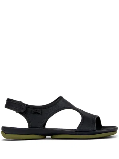 Camper Right Leather Slingback Sandals In Black