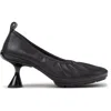 Camper Sculptural Heel Leather Pump Heel In Black