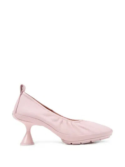 Camper Right Left Sculptural-heel Leather Pumps In Pink
