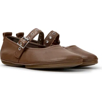 Camper Right Nina Ballerina Flat In Brown