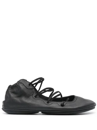 Camper Right Nina Lace-up Ballerina Shoes In Black