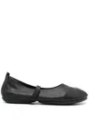 Camper Right Nina Leather Ballerina Shoes In Black