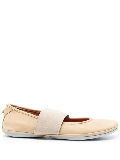 Camper Right Nina Leather Ballerina Shoes In Neutrals