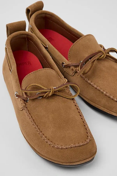 Camper Right Nina Leather Boat Shoe In Brown, Women's At Urban Outfitters