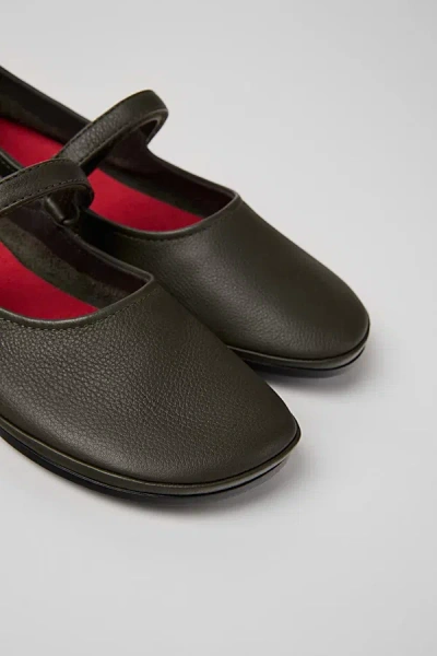 Camper Right Nina Leather Flats In Dark Green, Women's At Urban Outfitters