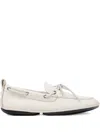 Camper Right Nina Leather Lace-up Loafers In White