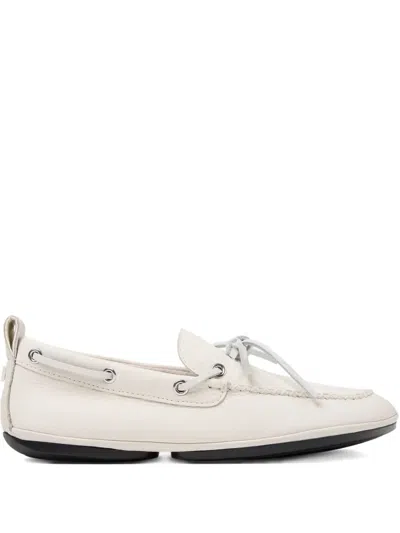 Camper Right Nina Leather Lace-up Loafers In White