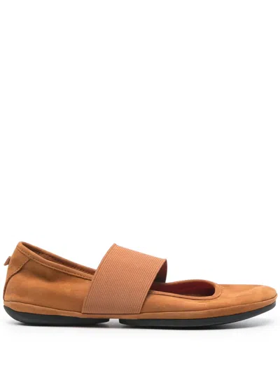 Camper Right Nina Suede Ballerina Shoes In Brown
