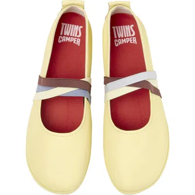 Camper Right Nina Twins Mismatch Ballerina Flat In White