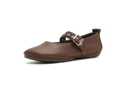 Camper Right Nina Ballerina Flat In Brown