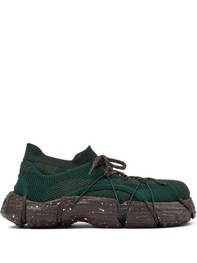 Camper Roku Knitted Lace-up Sneakers In Green