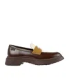 Camper Walden Mismatched Colour-block Loafers In Brown