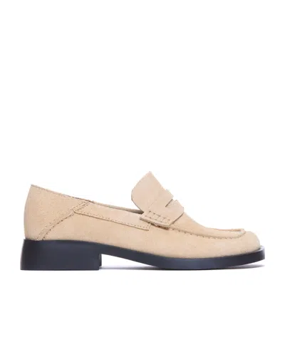 Camper Round Head Loafer Shoes In Nude