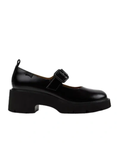 Camper Round Head Mary Jane High Heels In Black