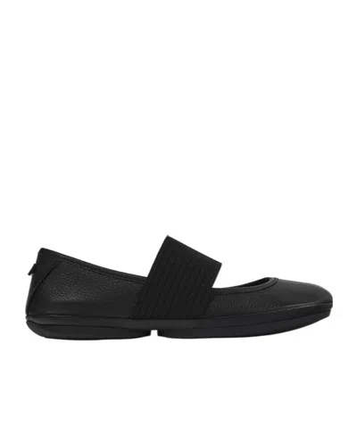 Camper Round-headed Mary Jane Shoes In Black