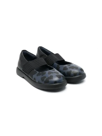 Camper Kids' Round-toe Leather Ballerina Shoes In Blue