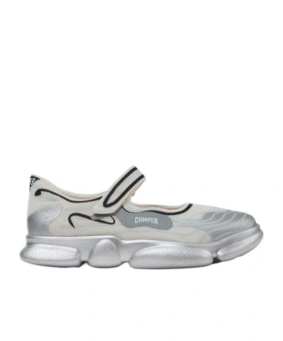 Camper Round Toe Sneakers In Silver Multi