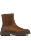 Camper Round-toe Suede Boots In Brown