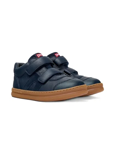 Camper Kids' Runner Double-strap Leather Sneakers In Blue