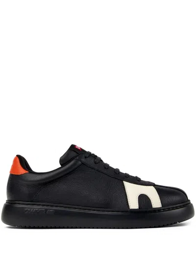 Camper Runner K21 Round-toe Leather Sneakers In Black