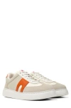 Camper Runner K21 Round-toe Leather Sneakers In Beige And Red