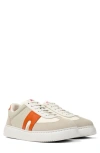 Camper Runner K21 Round-toe Leather Sneakers In Beige And Red