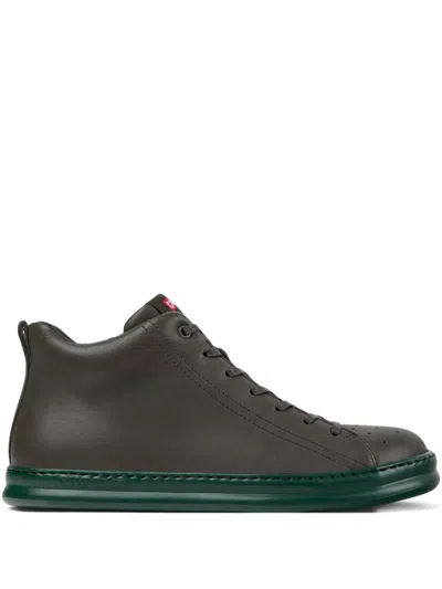 Camper Runner Lace-up Leather Sneakers In Gray