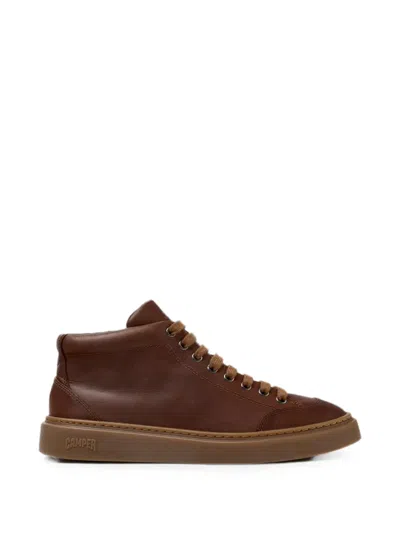Camper Runner Twentyfive Leather Sneakers In Burgundy