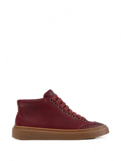Camper Runner Twentyfive Leather Sneakers In Burgundy