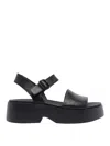 Camper Tasha Sandals In Black Leather In Negro